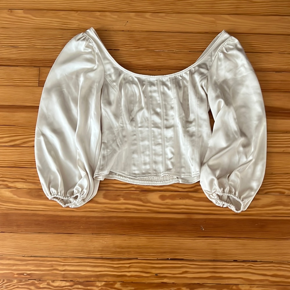 Free People corset style silk top